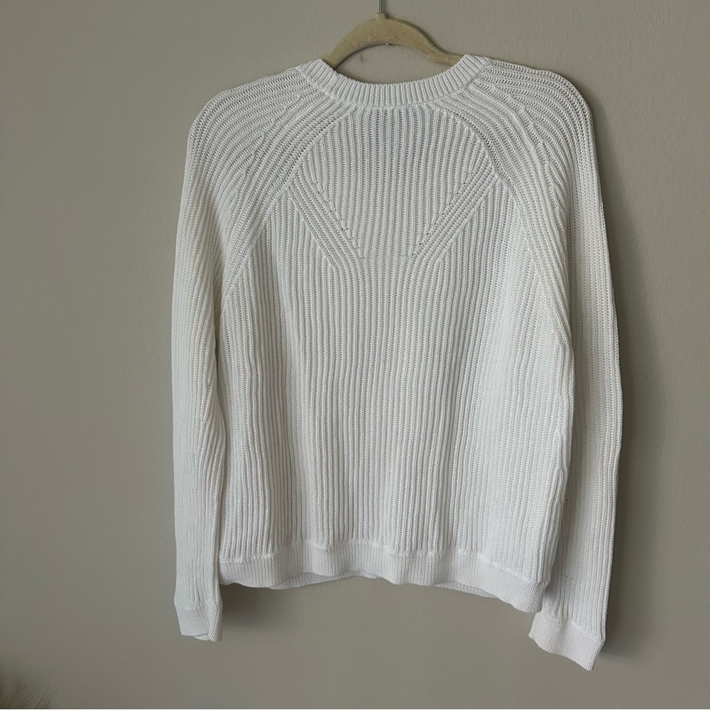 Vince Cotton Knit Crewneck Sweater in White Size Small - Picture 10 of 11
